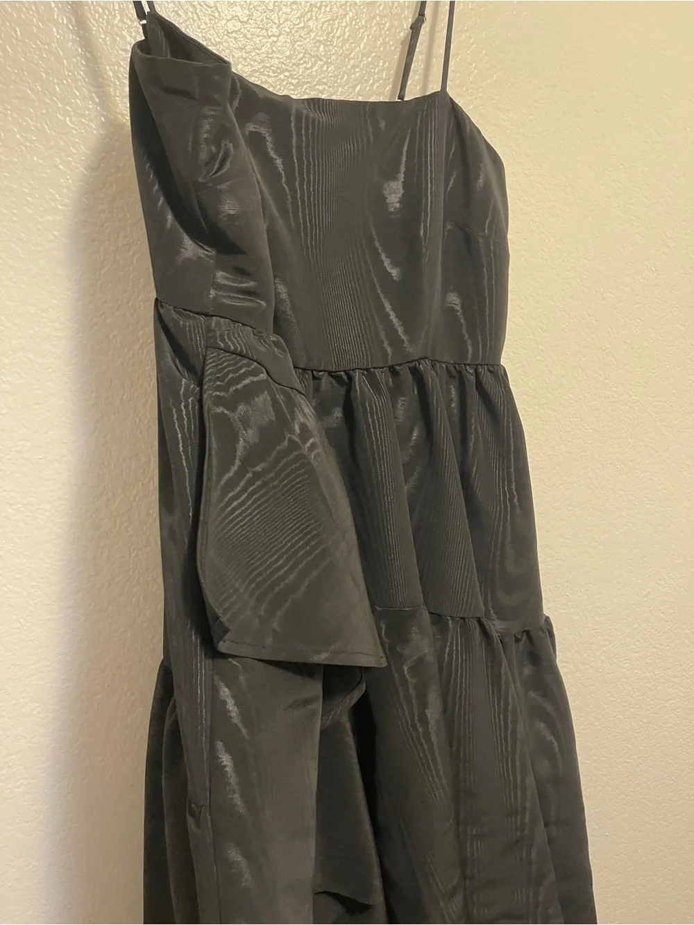 Kate Spade New York Black Tiered Ruffle Midi Dress, Large